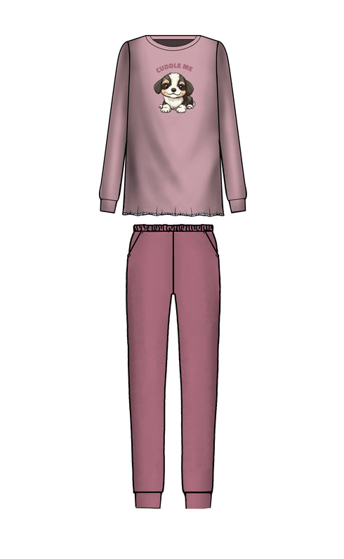 PIGIAMA DONNA CALDO COTONE "RIGATONE"